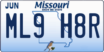MO license plate ML9H8R