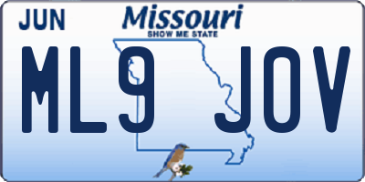 MO license plate ML9J0V