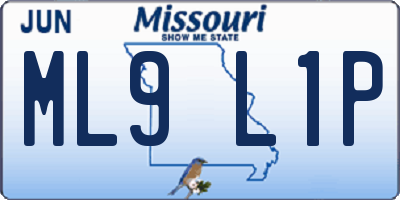 MO license plate ML9L1P