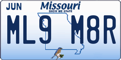 MO license plate ML9M8R