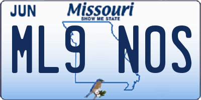 MO license plate ML9N0S
