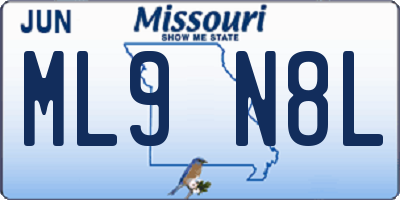 MO license plate ML9N8L