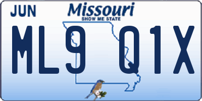 MO license plate ML9Q1X