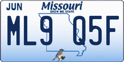 MO license plate ML9Q5F