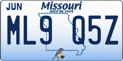 MO license plate ML9Q5Z