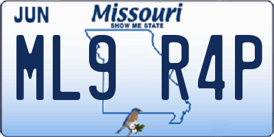 MO license plate ML9R4P