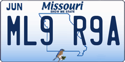 MO license plate ML9R9A