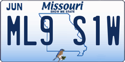 MO license plate ML9S1W