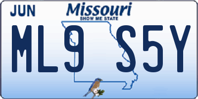MO license plate ML9S5Y