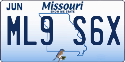 MO license plate ML9S6X