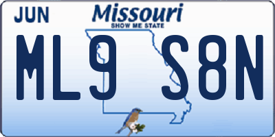 MO license plate ML9S8N