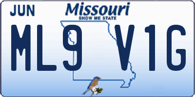 MO license plate ML9V1G