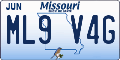 MO license plate ML9V4G