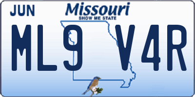 MO license plate ML9V4R