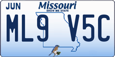 MO license plate ML9V5C