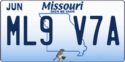 MO license plate ML9V7A
