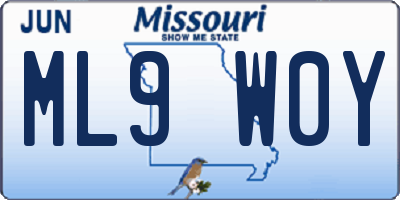 MO license plate ML9W0Y