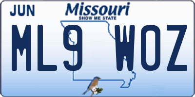 MO license plate ML9W0Z