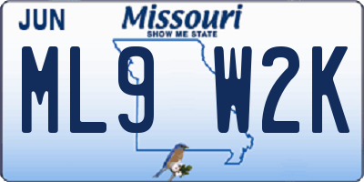 MO license plate ML9W2K