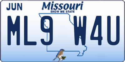MO license plate ML9W4U