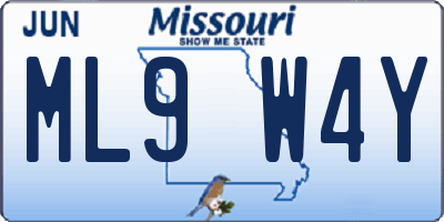 MO license plate ML9W4Y