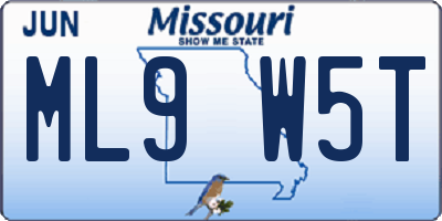 MO license plate ML9W5T