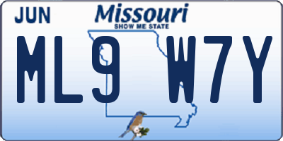 MO license plate ML9W7Y