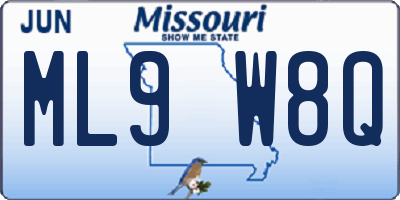 MO license plate ML9W8Q