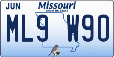 MO license plate ML9W9O