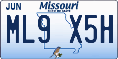 MO license plate ML9X5H