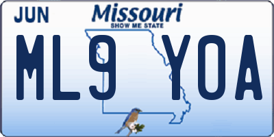 MO license plate ML9Y0A