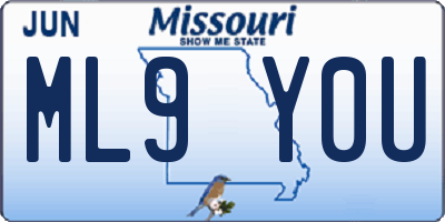MO license plate ML9Y0U