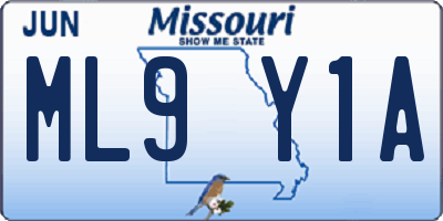 MO license plate ML9Y1A
