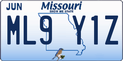 MO license plate ML9Y1Z