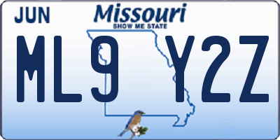 MO license plate ML9Y2Z