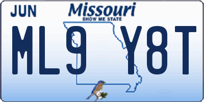 MO license plate ML9Y8T