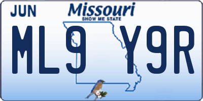 MO license plate ML9Y9R