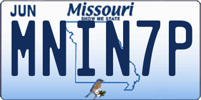 MO license plate MNIN7P