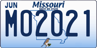 MO license plate MO2021