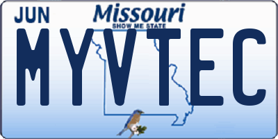 MO license plate MYVTEC