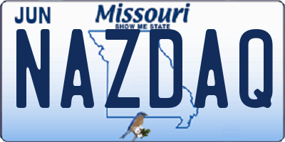 MO license plate NAZDAQ