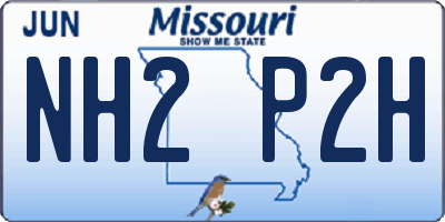 MO license plate NH2P2H
