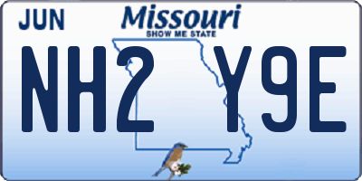 MO license plate NH2Y9E