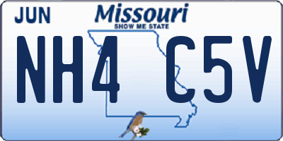 MO license plate NH4C5V