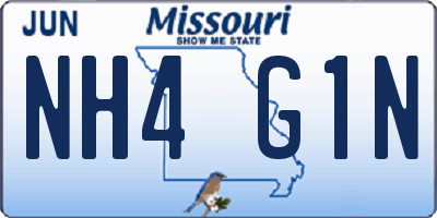 MO license plate NH4G1N