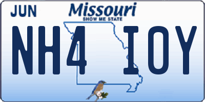 MO license plate NH4I0Y