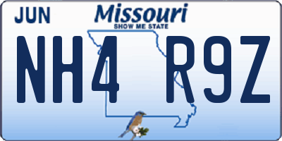MO license plate NH4R9Z