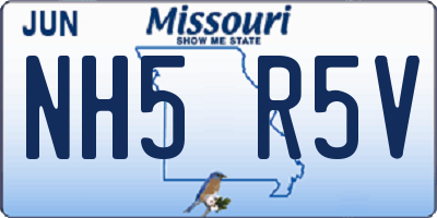 MO license plate NH5R5V