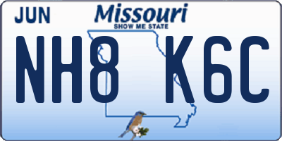 MO license plate NH8K6C