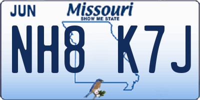 MO license plate NH8K7J